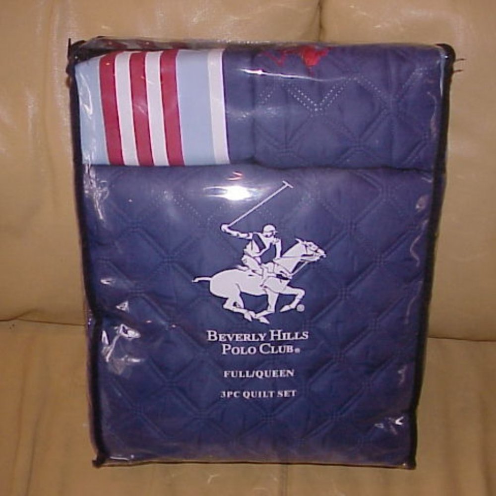 Beverly Hills Polo Club 3 pc Quilt set- Queen/Full